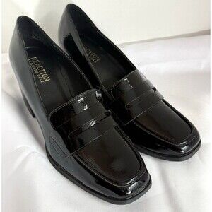 Kenneth Cole Reaction Black Block Heel Pumps "Elsa" Sz 7.5 Medium Width